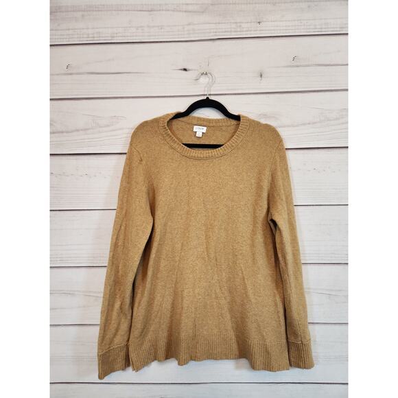 J. Crew Women's Brown Knit Round Neck Long Sleeve Pullover Sweater Size Large - Picture 1 of 6